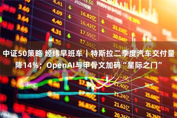 中证50策略 经纬早班车｜特斯拉二季度汽车交付量降14%；OpenAI与甲骨文加码“星际之门”